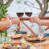Wine toast over lunch at the Ibbiza Island Beach Club restaurant