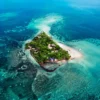 Aerial view of Corona Island in the Rosario Islands