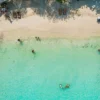 Aerial view of the natural pool at Paue Beach Club