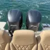 Twin 250 HP Yamaha engines and rear seats of the Altamare boat