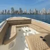 Bow lounge and sunbeds on the Altamare boat facing Cartagena