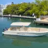 Altamare 34 ft private boat at a marina dock in Cartagena