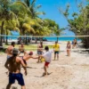Beach volleyball at Rosario de Mar, Rosario Islands