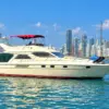 Bellajava 52 ft flybridge yacht anchored off Bocagrande, Cartagena