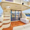 Aft deck of the Bellajava yacht with the old city of Cartagena in the background