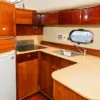 Galley with fridge, stove and sink on the Bellajava yacht