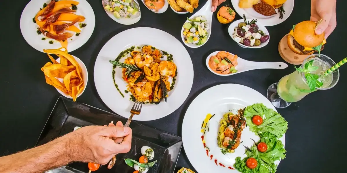 Food served on board the Bonavida catamaran