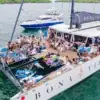 Passengers on the deck of the Bonavida catamaran