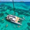Bonavida catamaran anchored in the Rosario Islands, Cartagena