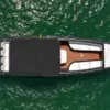 Aerial view of the Catalunya private boat with twin Suzuki engines