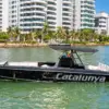 Black 33 ft Catalunya boat moored in Castillogrande, Cartagena