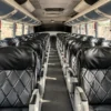 Interior of the 38-guest coach bus with leather reclining seats