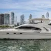 Cork Trick 56 ft Sea Ray flybridge yacht cruising off Bocagrande, Cartagena