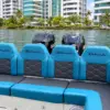 Stern bench and twin Suzuki 150 HP engines on Didierucho