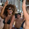 Guests dancing at the Bora Bora Beach Club party