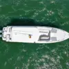 Aerial top view of the 38 ft Interceptor boat
