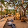 Lounge terrace at sunset on Corona Island