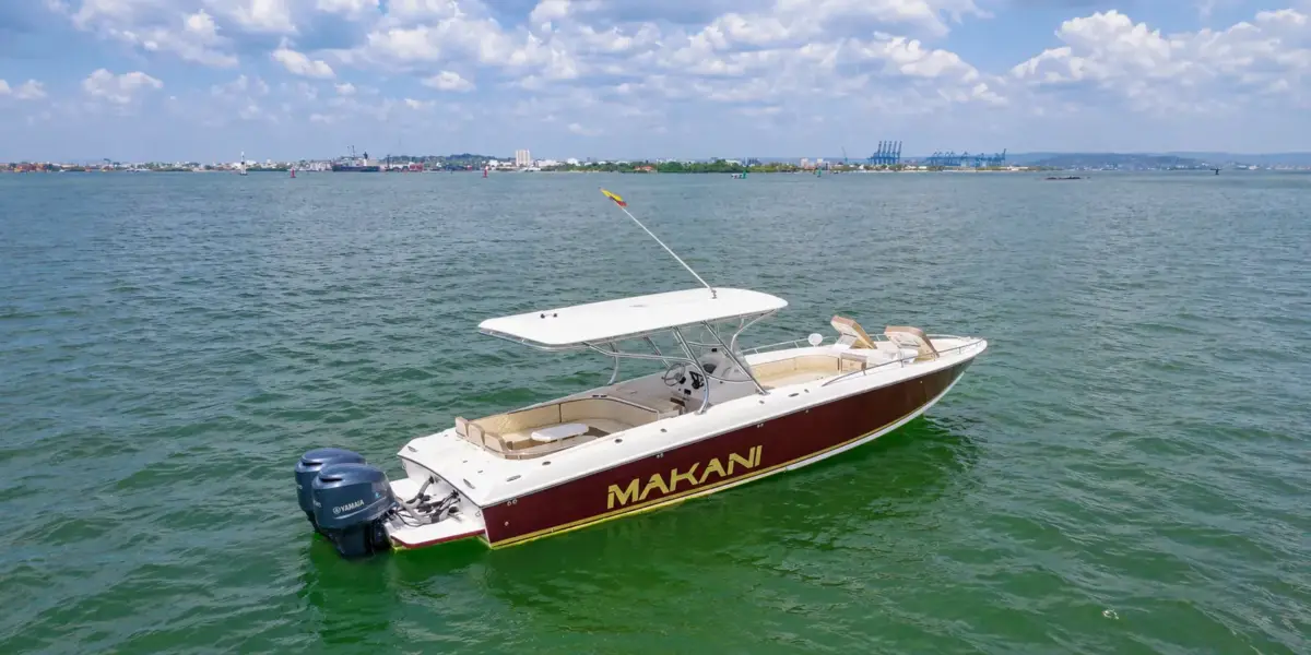 Makani private boat anchored in Cartagena Bay