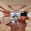 Salon with cream sofas on the Martlet yacht