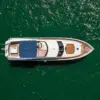 Aerial view of the Martlet yacht at anchor