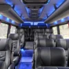 Leather seats inside the 16-guest Mercedes Sprinter in Cartagena