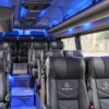 Entrance and seats of the Mercedes Sprinter transfer van