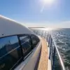 Side deck of the My Toy yacht cruising Cartagena bay