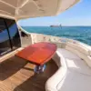 Aft deck with dining table on the My Toy yacht
