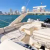 Flybridge sun lounge on the My Toy yacht with Bocagrande behind