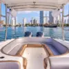 Horseshoe stern seating of the Oly 420 with the Cartagena skyline