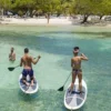 Paddleboarding at the Rosario de Mar beach