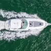Aerial view of the Palladium yacht cruising toward the Rosario Islands