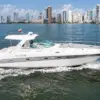 Sea Ray yacht Palladium with the Colombian flag in Cartagena Bay