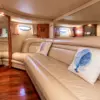 Leather sofa in the air-conditioned salon of the Palladium yacht
