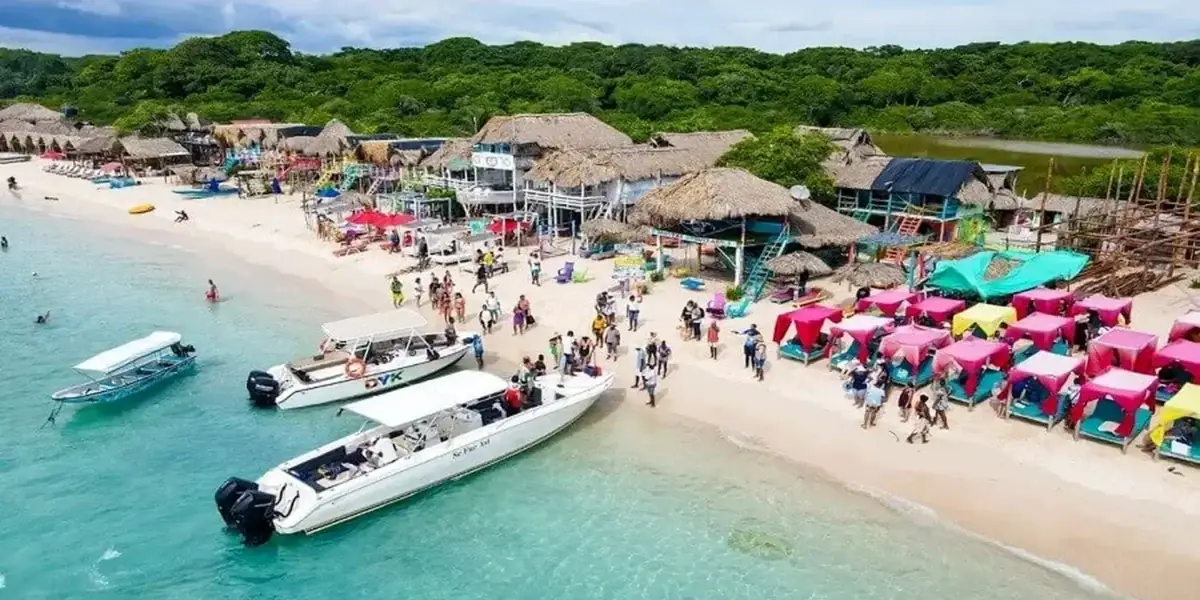 Boats on the coast of Playa Blanca, Barú