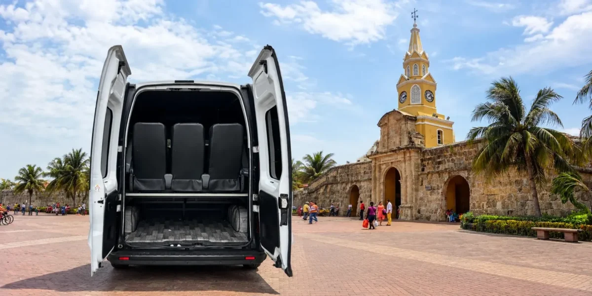 Luggage space of the private transfer van in Cartagena