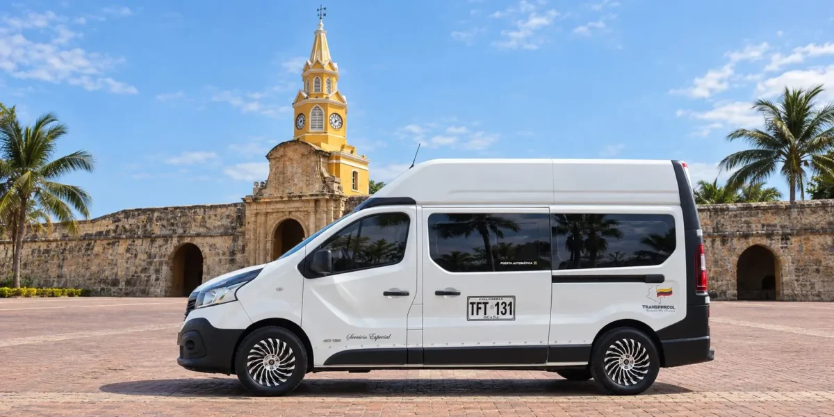 Side view of the Renault Trafic van for up to 7 guests in Cartagena