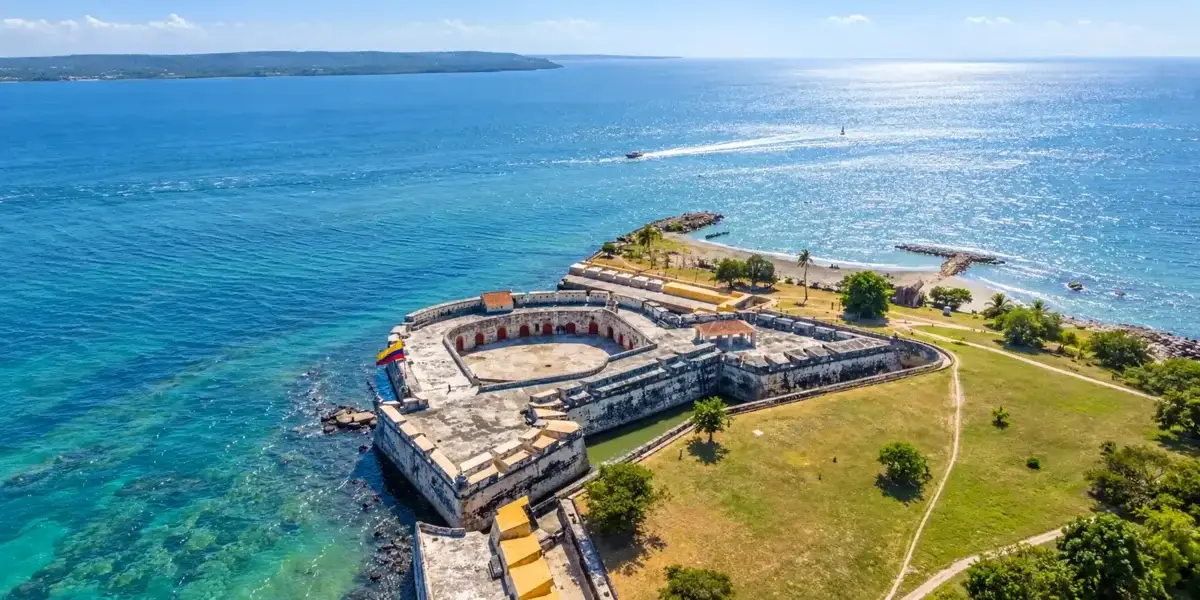 Aerial view of San Fernando fort in Bocachica