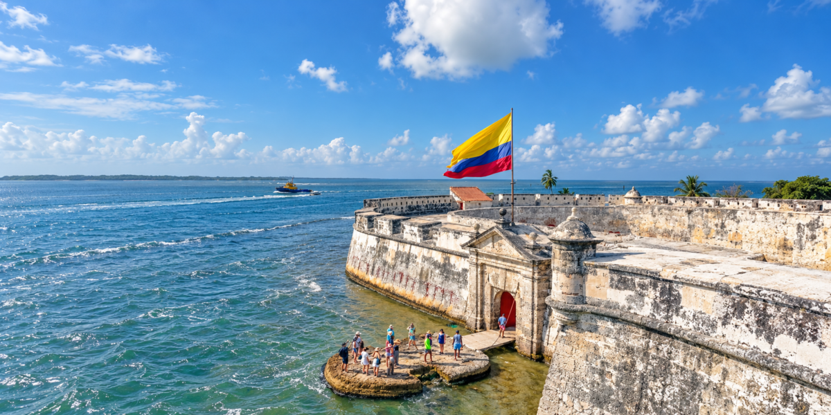 San Fernando fort at the entrance to Cartagena bay