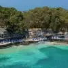 Aerial view of San Pedro de Majagua hotel on Isla Grande, Rosario Islands