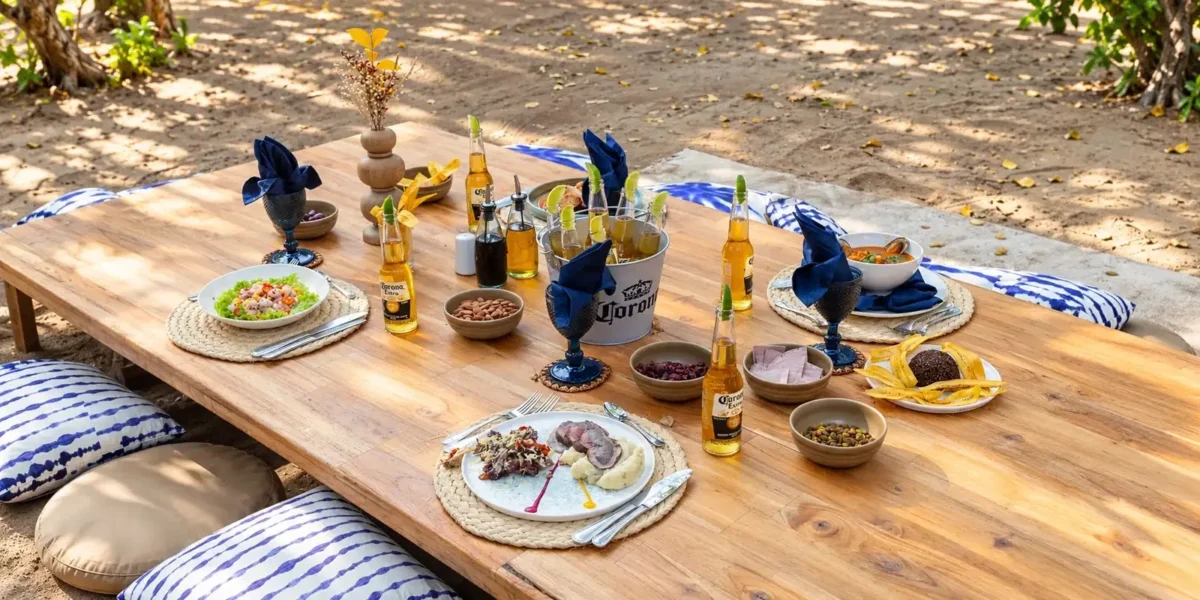 Seafood lunch served at Corona Island beach club