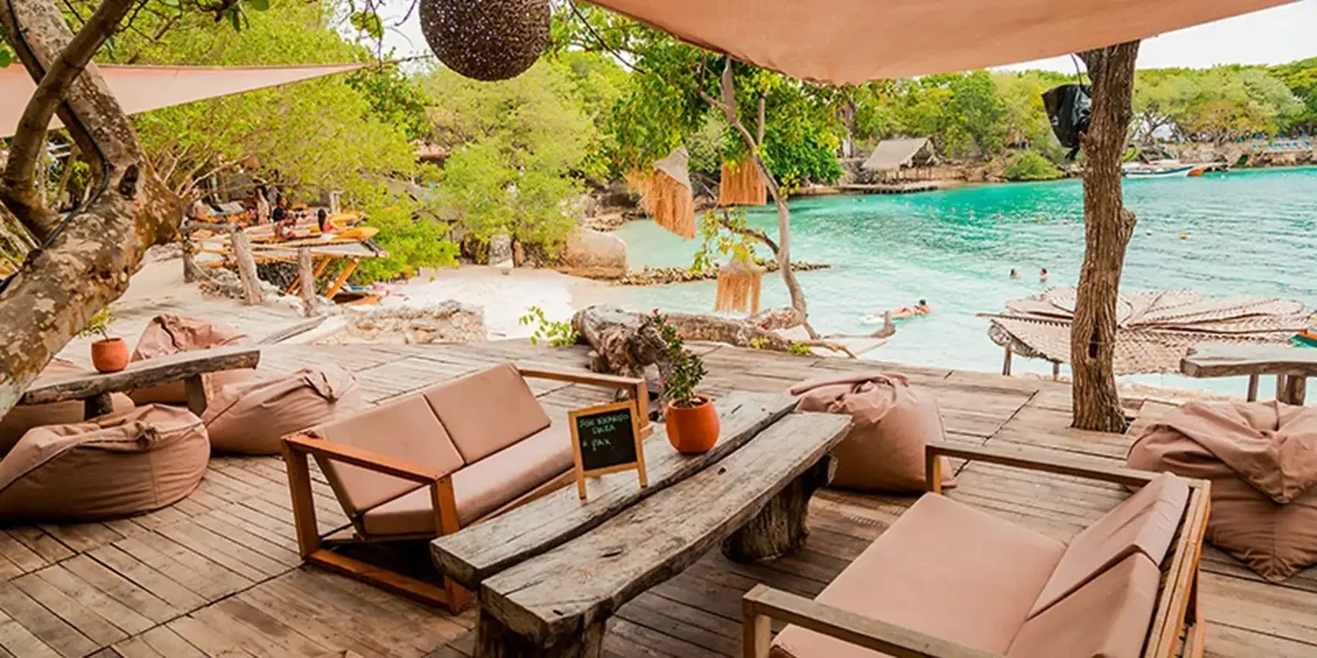 Seafront lounge terrace at Paue Beach Club