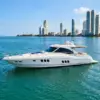 Suerte 62 ft yacht cruising in front of the Bocagrande skyline, Cartagena