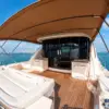 Aft deck under the bimini of the Suerte yacht in Cartagena bay