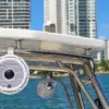Marine speaker on the hardtop of the Vicky 420 boat