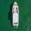 Aerial top view of the Virginia 420 boat