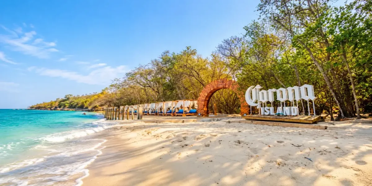 White sand beach at Corona Island, Rosario Islands