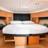 Master cabin with double bed on the Zetta yacht